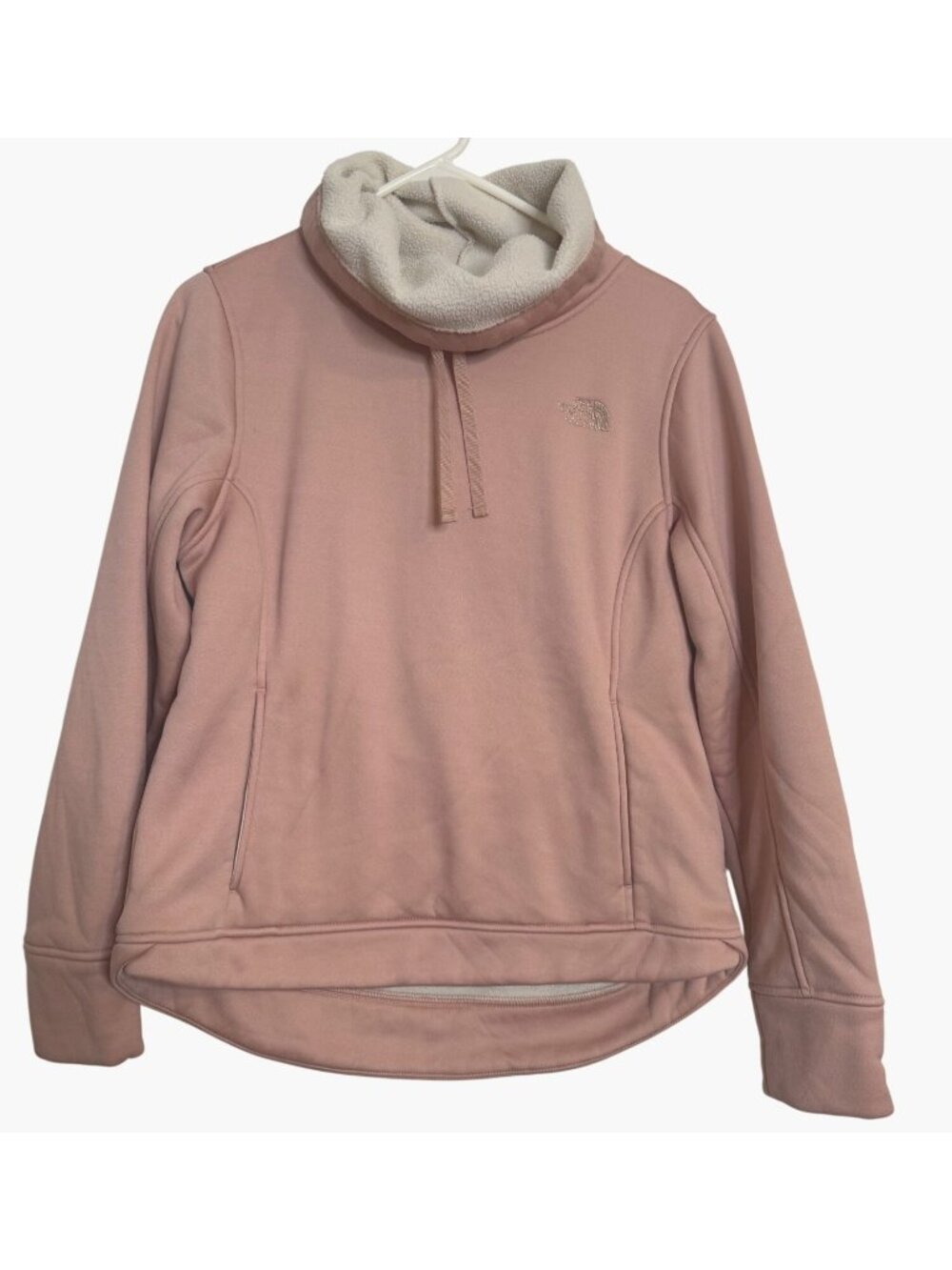 North Face Mattea Pullover Size Large Women’s Pink Sherling Lined Pockets EUC